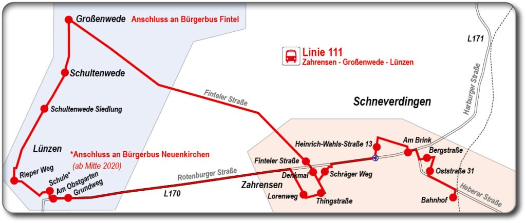 Streckenplan Linie 111