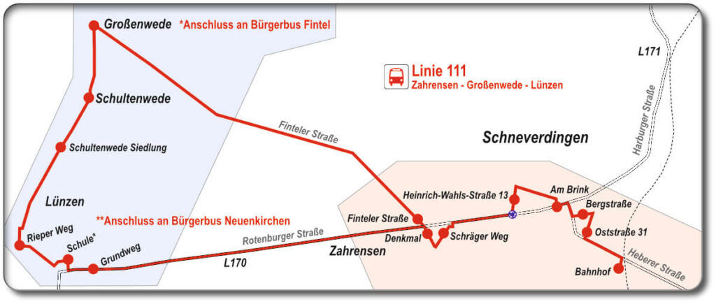 Streckenplan Linie 111