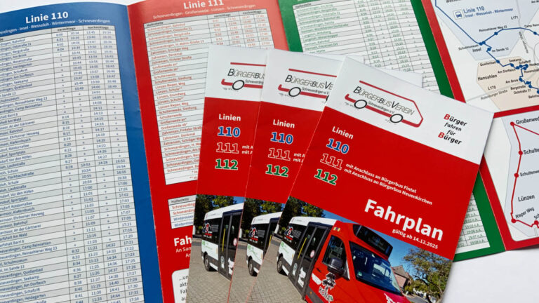 Foto vom druckfrischen Fahrplanflyer